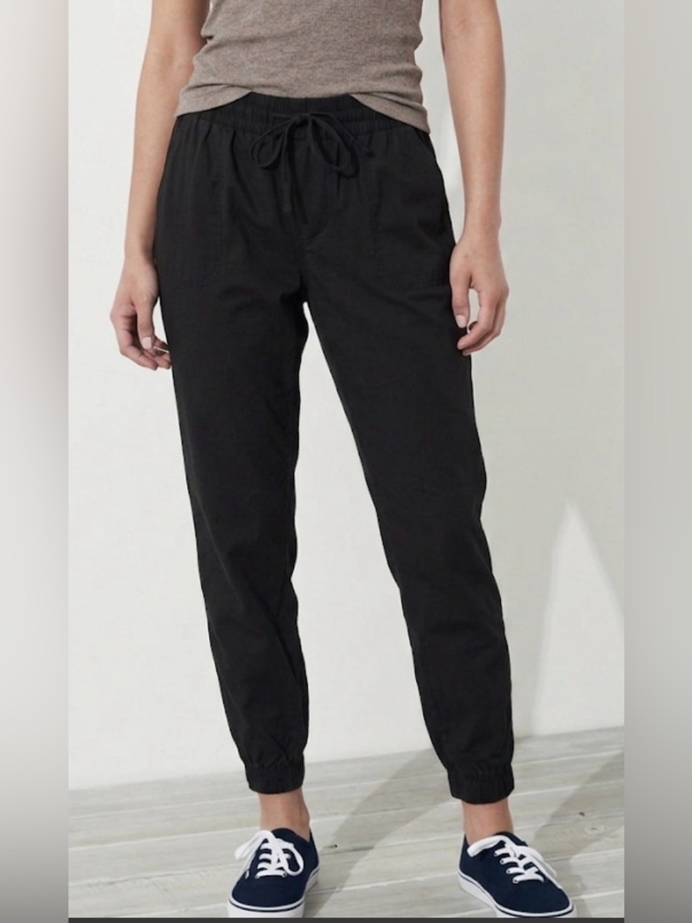 ❤️ Hollister High-Rise Cotton Blend Twill Jogger Pants